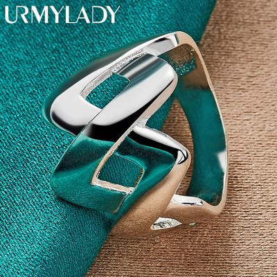 925 Sterling Silber Buchstabe 7–10 # Ring für Damen, modischer Charm-Schmuck MR040