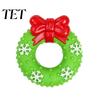 Elastic Rubber Dog Chews Christmas Squeaky Chew Toys, Teeth Cleaning Interactive Pet Holiday Themed Fetch Toys for Pets Balls with Candy Cane