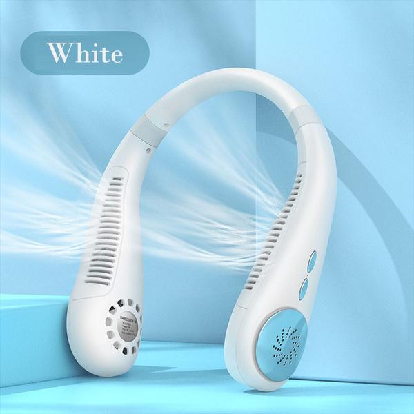 Hanging Dual Cooling Neck Fan Mini Bladeless Fan USB Portable Rechargeable Quiet Ventilator for Traveling Outdoor Indoor