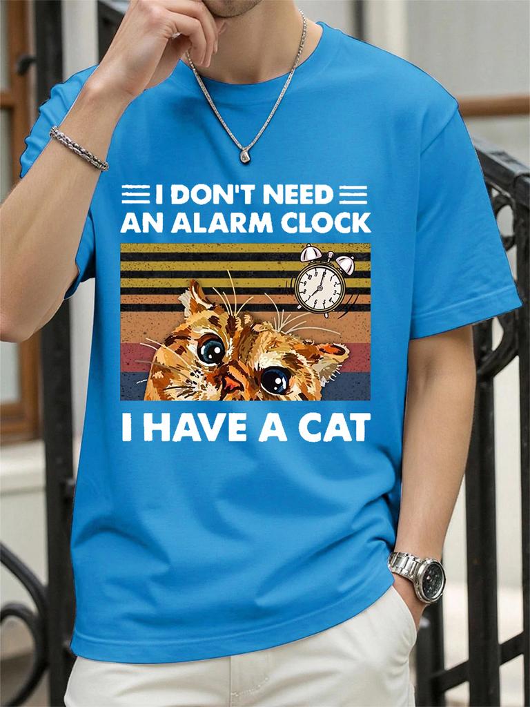 I DonT Need An Alarm Clock I Have A Cat Prints TShirt Women Cotton Summer Tops Soft Loose ONeck T Shirt Casual Womans Clothes