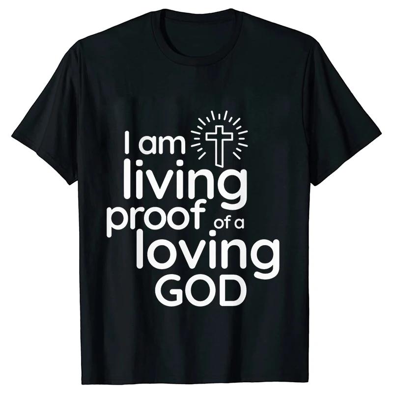 

Unisex Summer Live Proof of A Loving God Print Y2k Tshirt Unisex Religious Christian Cross Jesus Short Sleeved Tees Loose Tops S