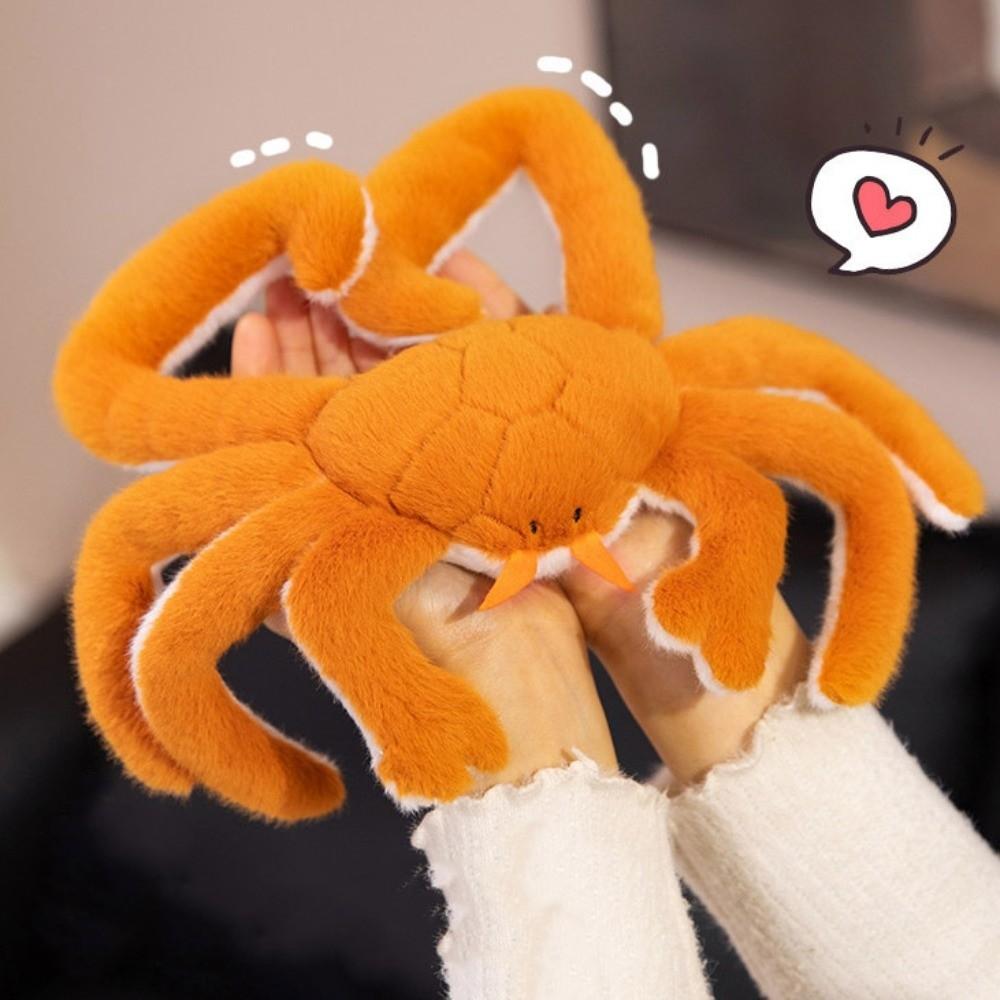 Simulation Crab Plush Toy Fluffy Sea Animal Doll Sleeping Pillow Crab Plush Doll  Christmas Toy