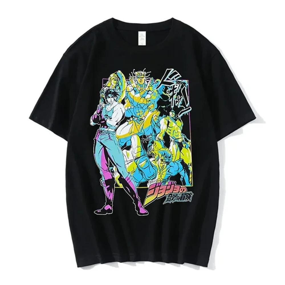 Anime Jojo-Bizarre Adventure Tshirt Men Jotaro Star Platinum Manga Graphic T-shirts Men Women Fashion Short Sleeve Casual