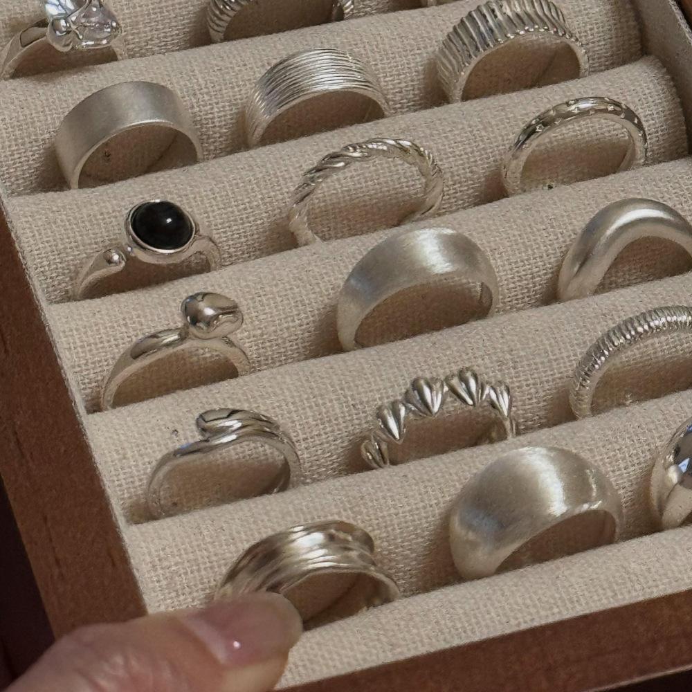 Brushed Plain Ring, Female Niche Light Luxury, High Sense, Irregular Index Finger Ring, Can't Lose Color, Ring Tide