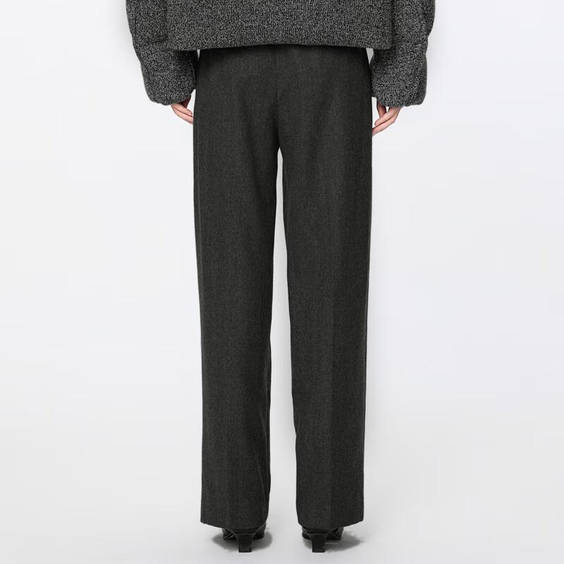 JNBY Women's 2024 Winter 100% Wool Loose Straight-Leg Trousers