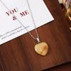 Coffee Colored Retro Ethnic Beaded Necklace: Light Luxury Heart & Bamboo Clavicle Chain
