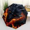 1pc Dragon Flames Fashionable Automatic Opening/Closing Folding Umbrella with 8 Bones, Windproof Portable, Daily Use192