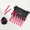 AME - Set of 8: Portable Makeup Brush with Powder Puff
