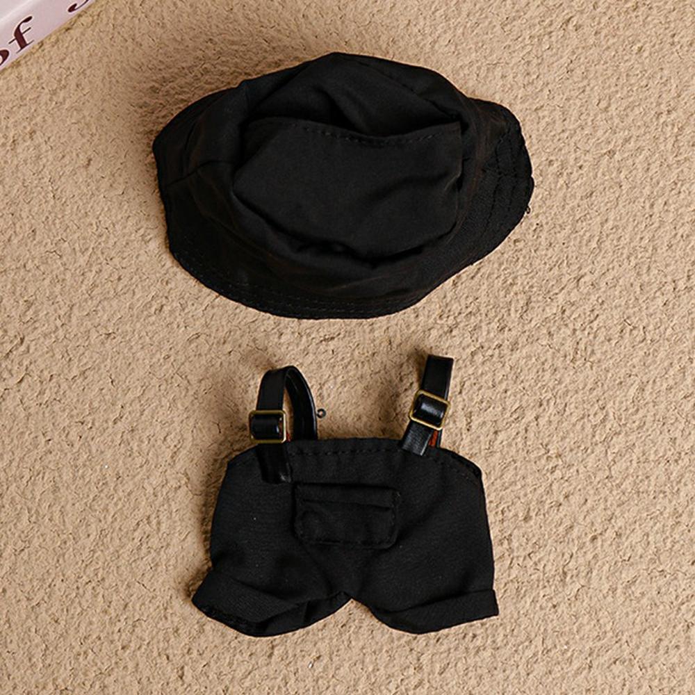 Doll Clothes Set with Fisherman Hat/Overalls Figure Outfit for 17cm 1st 2nd 3rd Dolls (No Doll)