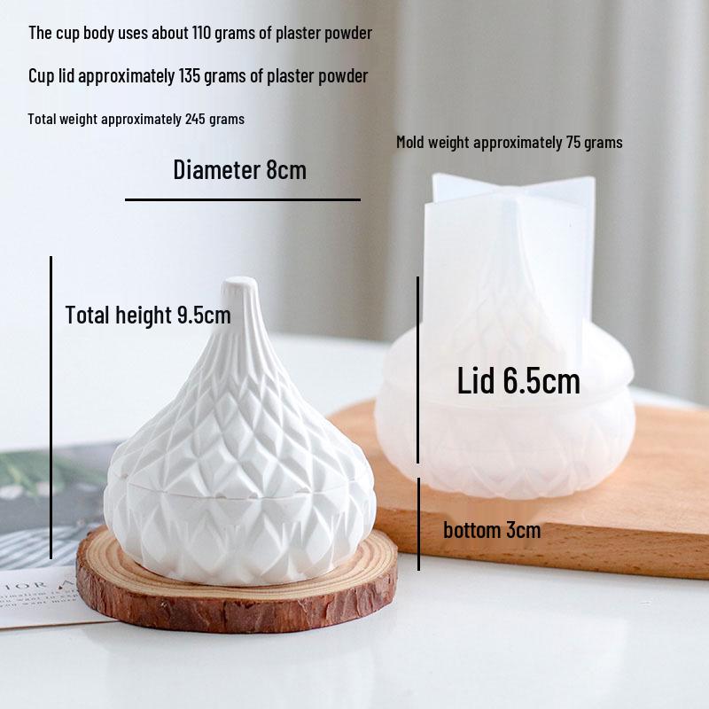Meimuer DIY Aromatherapy Plaster Candle Mold & Epoxy Resin Jewelry Box Silicone Mold