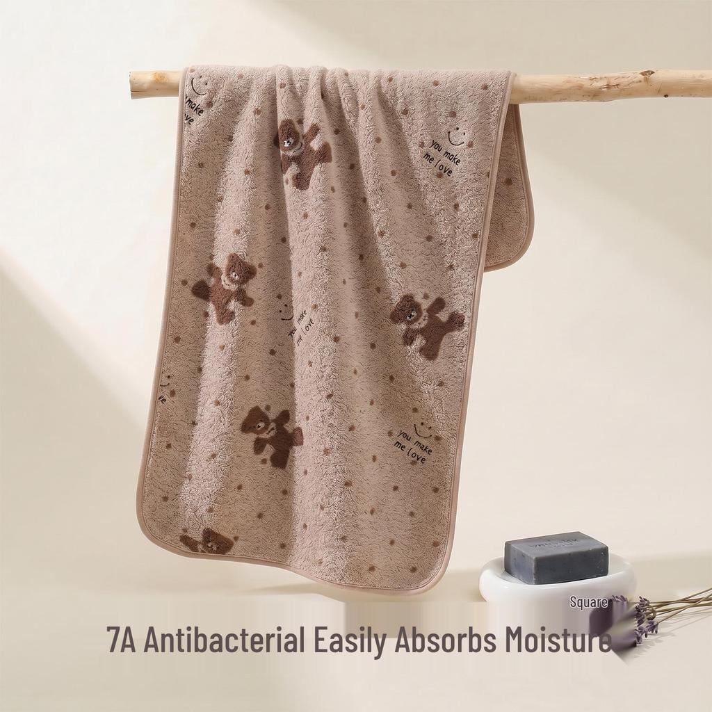 Thick Coral Fleece Face Towel - Soft, Absorbent & Quick-Drying for Couples