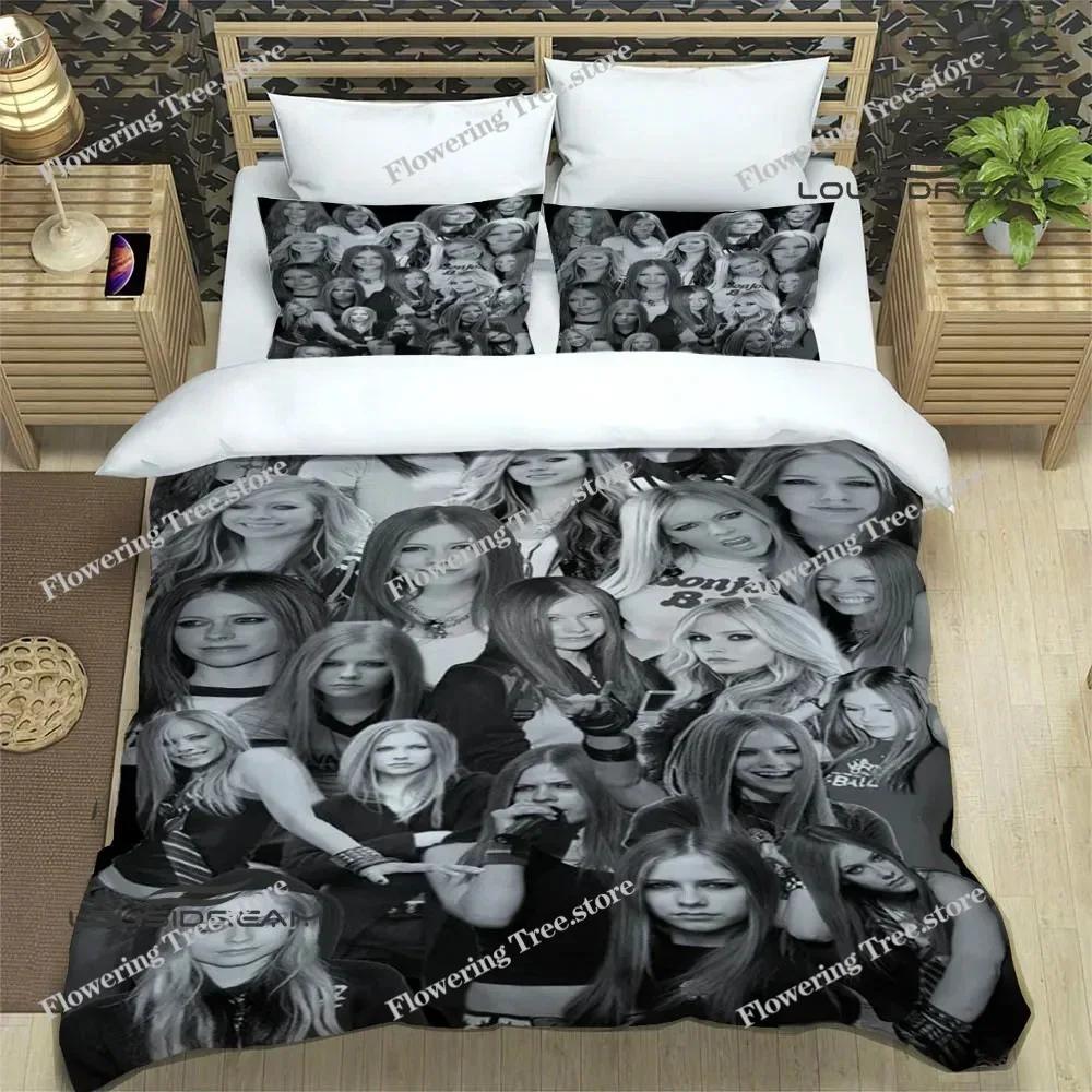 Singer AVRIL LAVIGNE Printed Bedding Sets Exquisite Bed Supplies Set Duvet Cover Bed Comforter Set Bedding Luxury Birthday Gift0