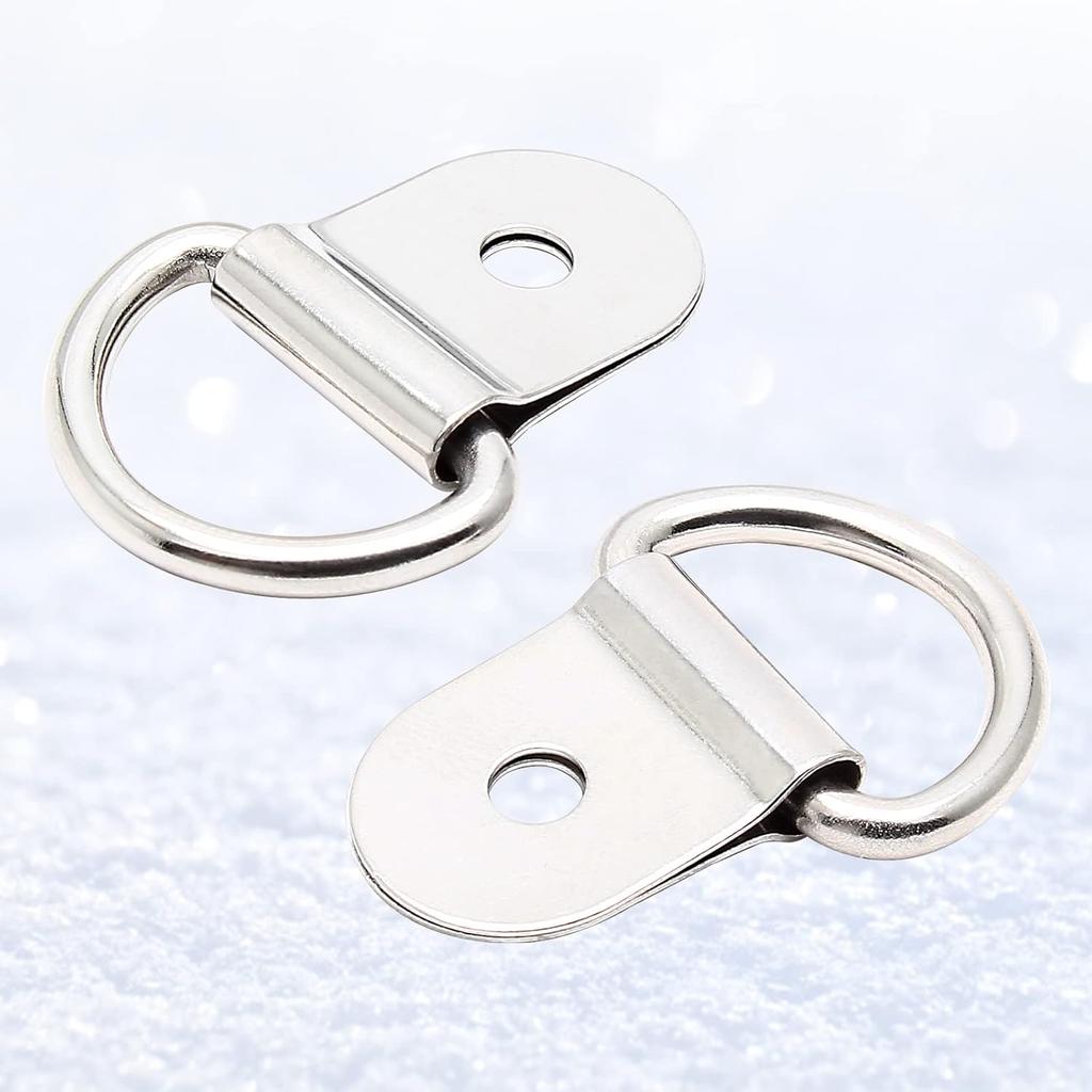 Stainless Steel D Shape Tie Down Anchors, D Rings Anchor Lashing Rings for Car Truck Trailer Cargo Boats RV, 20pcs