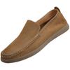 Men's Retro Hand-rubbed Crazy Horse Leather Slip-on Loafers - Casual, Comfortable, Soft & Elastic.