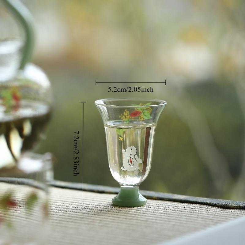 

Высокая чашка для чая с османтусом, ручная роспись, термостойкое стекло, китайская чашка Гунфу для чайной церемонии, дегустации, питья 200ml