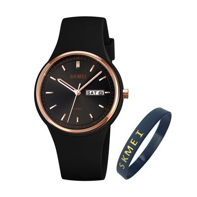 SKMEI Zegarek na rękę Dzień Tygodnia Czarny Zegarek dla Kobiet Damski Zegarek, Silikonowy, Wodoodporny, Sportowy, Uroczy, Uczeń, Prosty, Zegarek, Damski Zegarek,