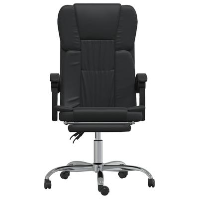 Office Chair with Reclining Function Black Artificial Leather