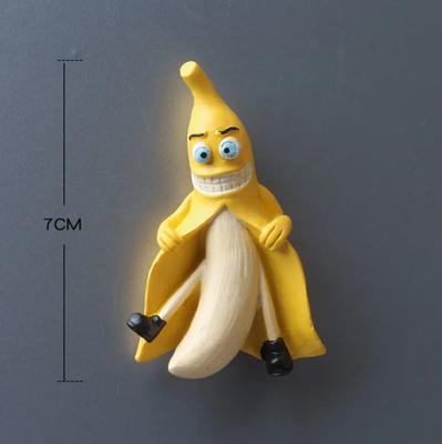 3D Cute New Funny Refrigerator Magnets Creative Painting Stereo Banana Avocado Cartoon Magnetic Home Decoration
