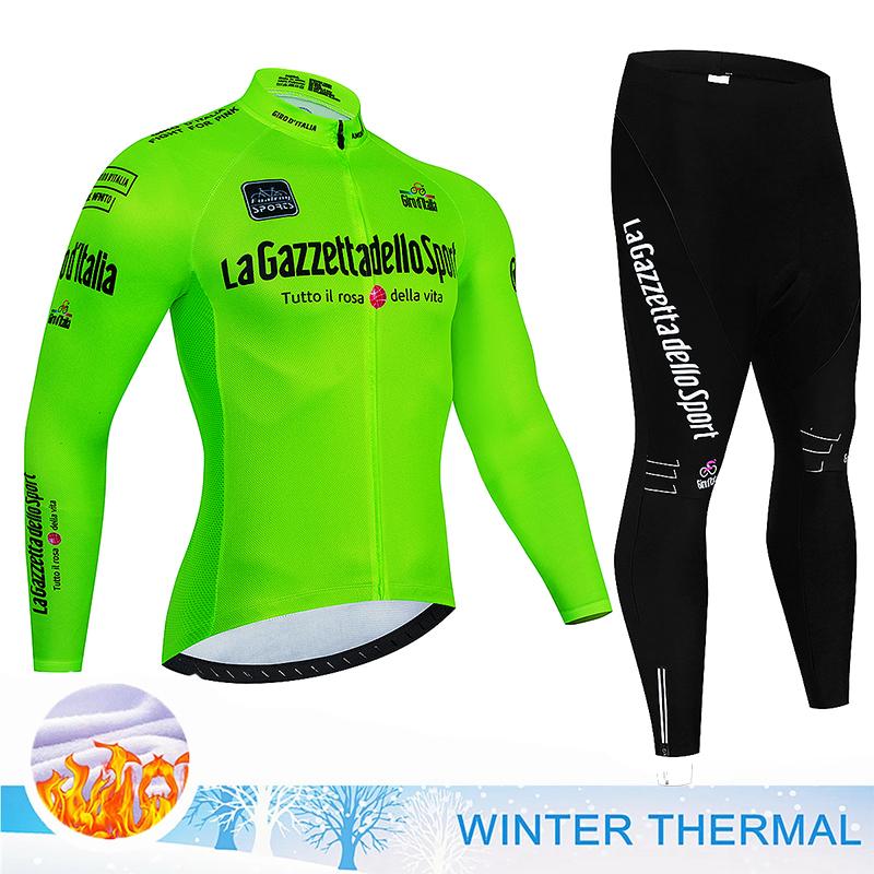 2025 Winter Thermal Fleece Sets Long Cycling Jersey 20D Gel Pad Men Fox Teleyi MTB Ropa Ciclismo Bike Bicycling Maillot Clothes