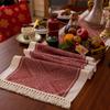 Christmas Fall Table Runner Soft Cotton Table Runner With Tassels Woven Macrame Home Living Room Table Decoration