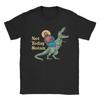 Unisex Nie Dziś Szatan Jezus Jadący na Dinozaurze TRex Koszulka Bawełniane Topy Vintage Krótki Rękaw Okrągły Dekolt T-shirt Letnia Koszulka