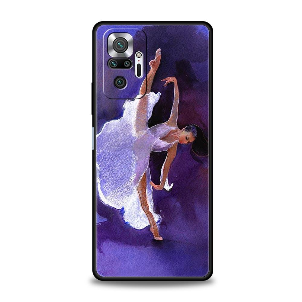 Phone Case For Xiaomi Redmi Note 14 13 12 5G 11 10 Pro Plus 4G 9S 9 14C 13C 12C 10C 9C 9A Soft TPU Cover Gymnastics water color