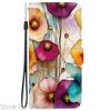 Elegante Portafoglio Colorato con Fiore Custodia per Telefono per Samsung Galaxy A27 5G SM-A276 A 27 Copertura in Pelle Flip Magnetica Carino Modello 3D Capa