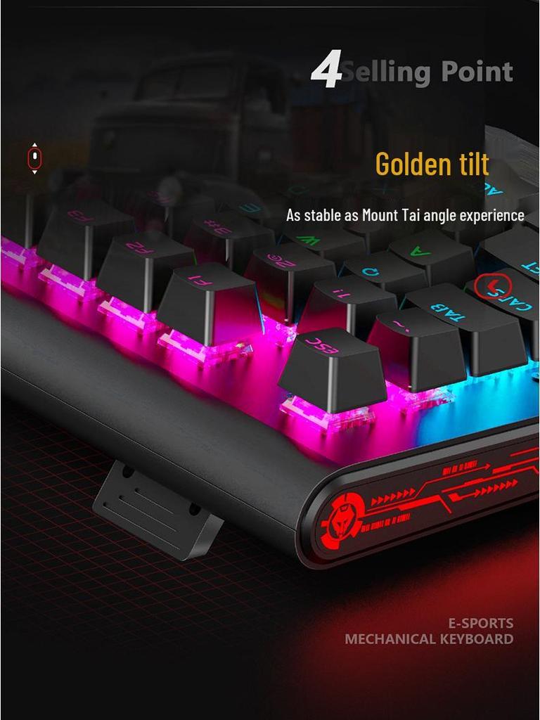 Langtu K1000 Wired Mechanical Keyboard & Mouse Set with Blue/Black Switches - Gaming Esports Laptop Keyboard
