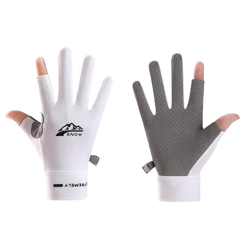 

Breathable Ice Silk Fingerless Cycling Gloves for Men & Women - Half-Finger Design for Fitness, Running, and Summer Sports Large