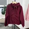 Womens Lightweight Hooded Windbreaker Jacket Fall 2026 Loose Fit Sweet Chic Outerwear Petite
