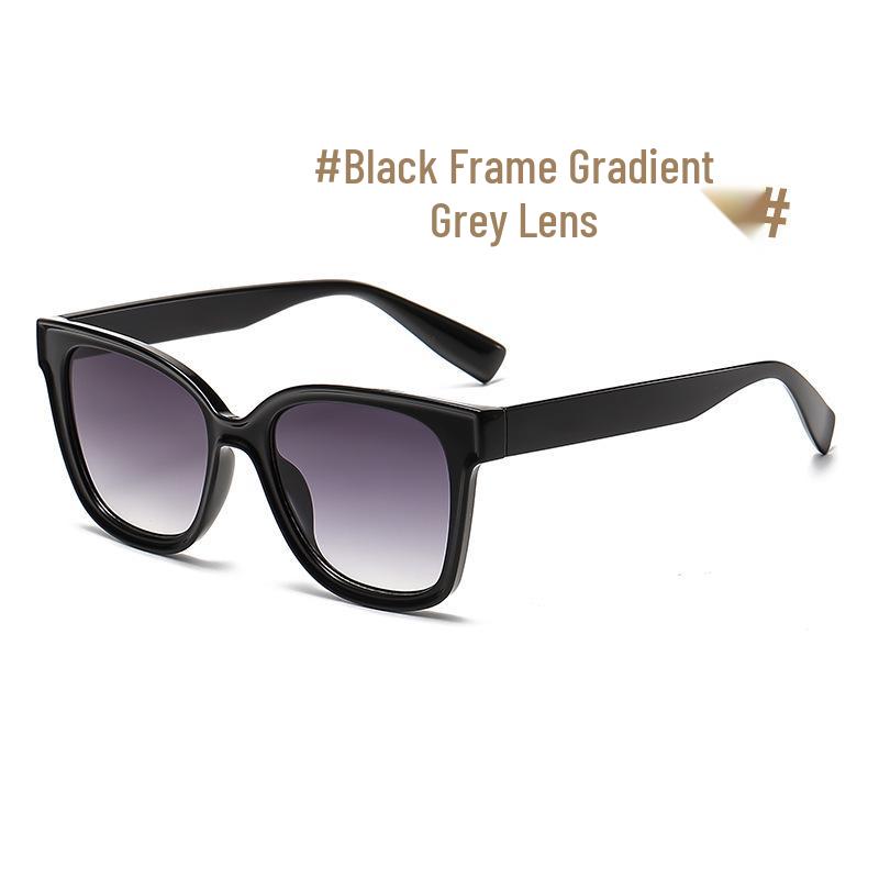 European Style Large Frame Sunglasses with Colorful Glasses Frame - UV Protection, Slimming Effect, High-End Feel