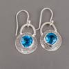 Swiss Blue Topaz Gemstone 925 Sterling Silver Jewelry Handmade Earrings 1.30" EE-63-11