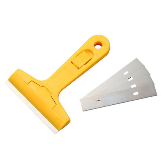 Reinigungskratzer mit einziehbarer austauschbarer Edelstahlklinge Ergonomischer Anti-Rutsch-Griff Hartnäckiger Fleckenentferner Robuster Reinigungskratzer