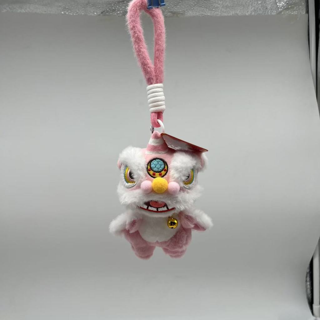 New Year Plush Lion Figurine With Embroidered Features For Chinese Festival Decor