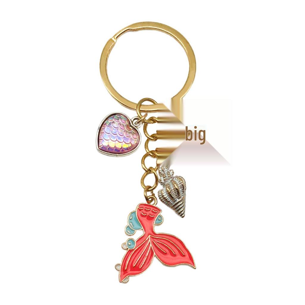 Creative Alloy Seashell and Pearl Keychain Pendant
