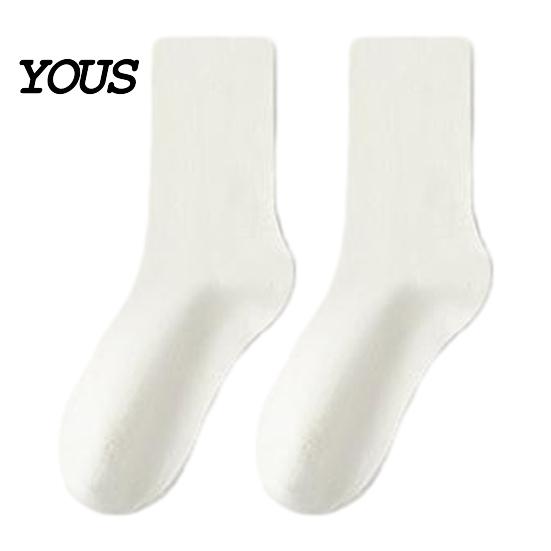Soft Cotton Blend Socks Crew for Women, Solid Color Mid-calf Socks, Non-binding Lightweight Breathable Hosiery Daily Yoga And Sports, Comfortable