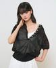 GENERALIDEA See-Through Net Button Collar Half Knit [Black] / Gf2Lkp545