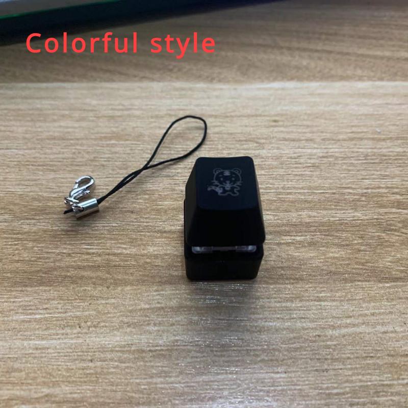 Merit +1 Keychain Necklace LED Lamp Muyu Decompression Fingertip Button Mechanical Keyboard Key Cap Pendant Antistress Toy