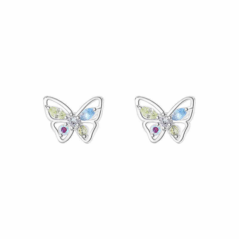 Symphony flash diamond small butterfly stud earrings women's earrings earrings niche versatile design earrings