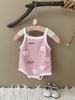 Baby Girl Embroidered Floral Strappy Summer Romper - Soft, Colorful, and Comfortable Jumpsuit