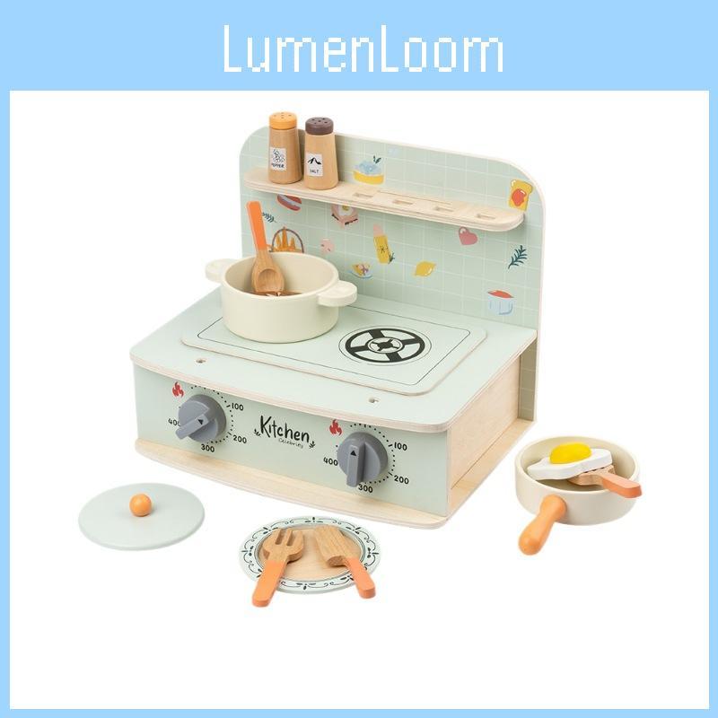 Wooden Mini Simulation Kitchen Utensil Set Children Toys For Imaginative Role Play