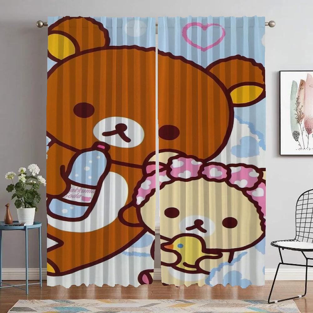 

Rilakkumas Kitchen Curtains 2 Pieces Blackout Curtain for Room 2 Panel Home Interior Curtains Partition Halloween Decoration W50xH70cmx2pcs-CL