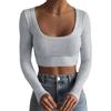 Spring And Autumn New Women'S Versatile Long Sleeve Daily Business Commuter Elegant Comfort Sexy Bottom Shirt Top