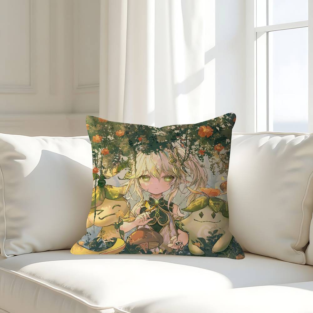 Süßes N-Nahida G-Genshin Kissen Geschenk Heim Büro Dekoration Schlafzimmer Sofa Auto Kissenbezug Hülle 45x45