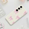For Samsung Galaxy S25 FE Case Pink Bows Pattern Printing Straight Edge TPU Phone Back Cover