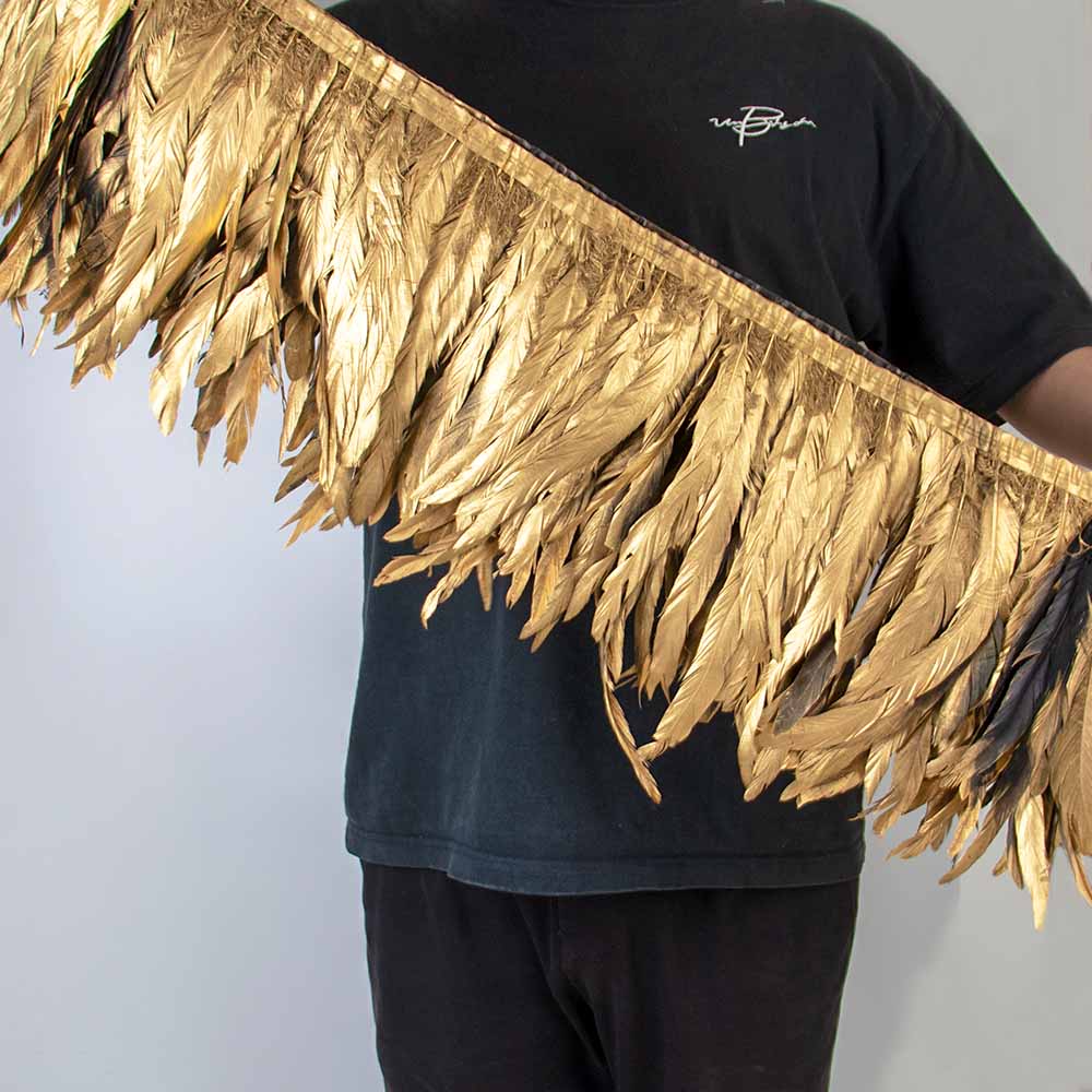 1 Meter Natürliches Rotes Hahnenhechel Federbesatz Fransen 10-12 Zoll Hochzeit Karneval Party Dekoration DIY Kleidung Nähen Handwerk