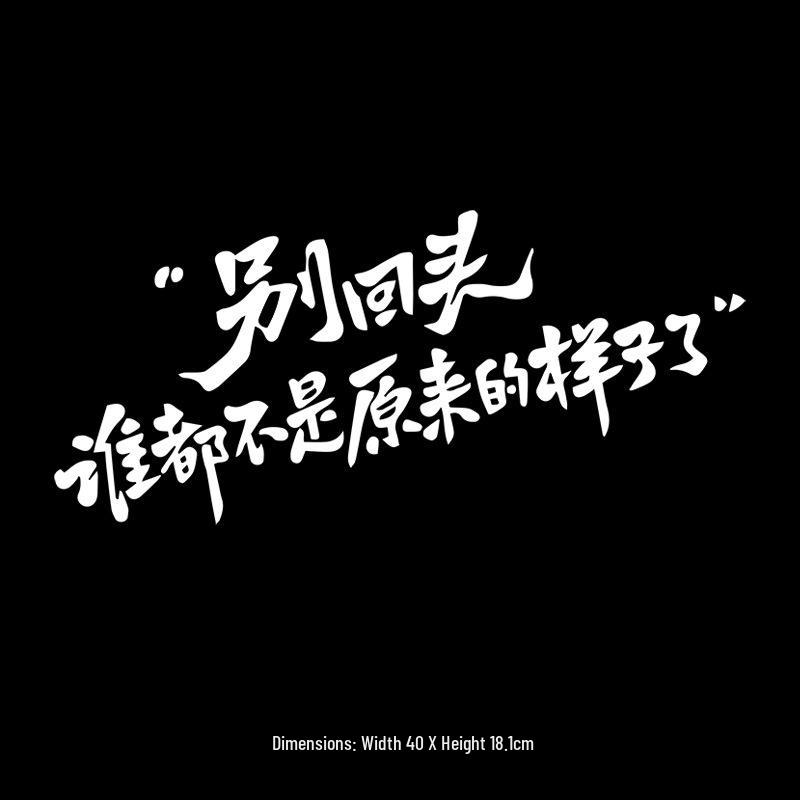 Rear Windshield Sticker: 'Don't Look Back, No One's the Same'