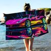 Sports Car Racing Car Bath Towel Microfiber Soft Water Absorbing Breathable For Girl Kids Decorative Cartoon Beach Towel