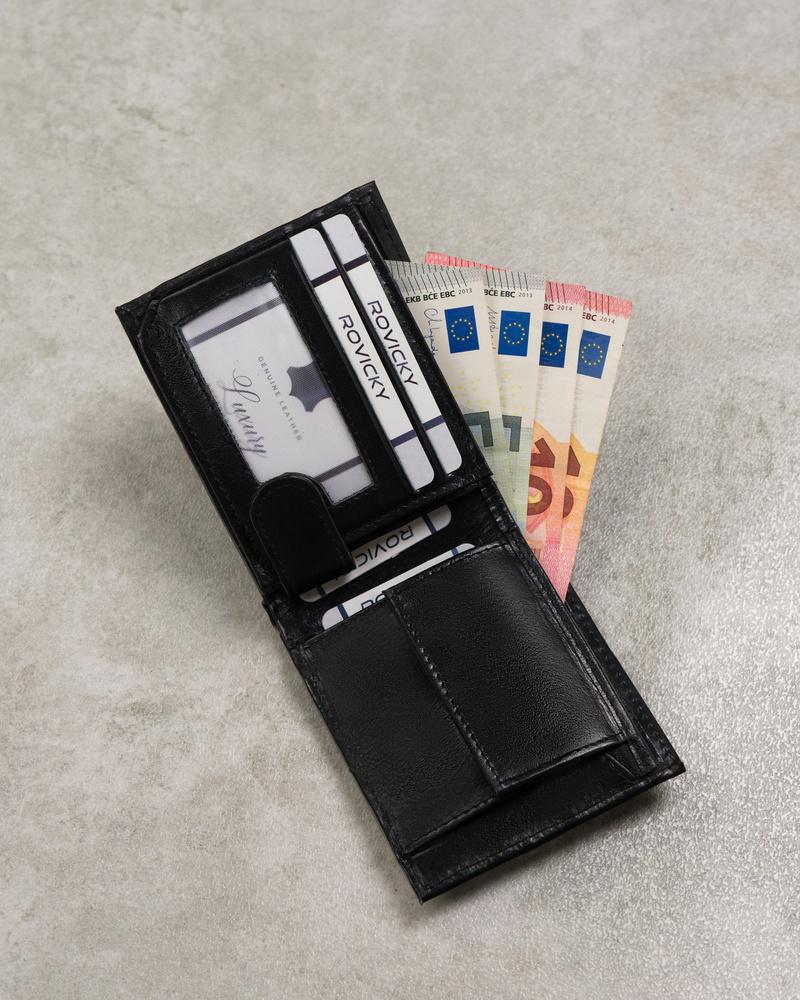 Men's Leather Wallet with a Pocket On the Reverse - Cavaldi