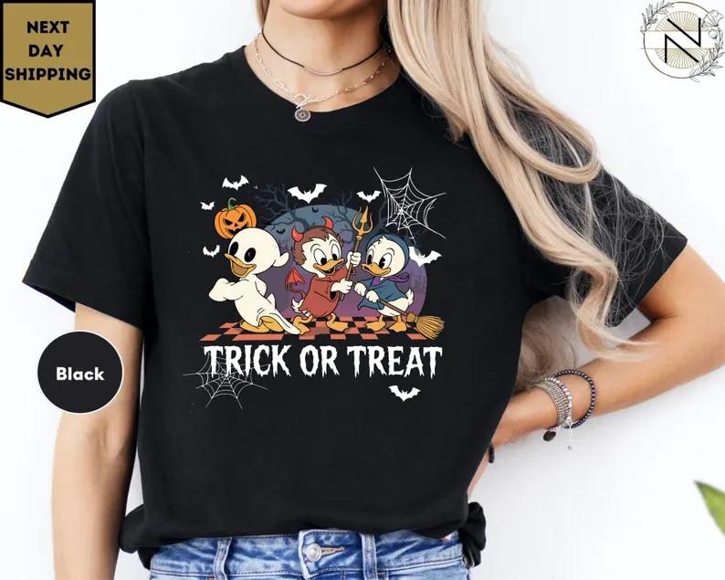 Huey Dewey Louie Halloween Kostüm Süßes oder Saures Shirt Ducktales Disneyland